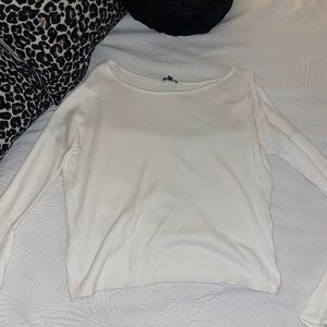 Flare sleeve white express sweatshirt